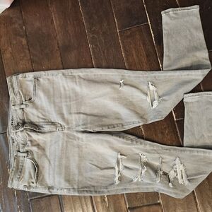 Distressed Gray Jeans